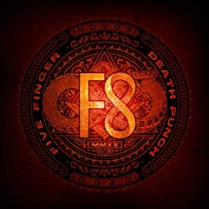 Das Cover des Albums "F8" von Five Finger Death Punch