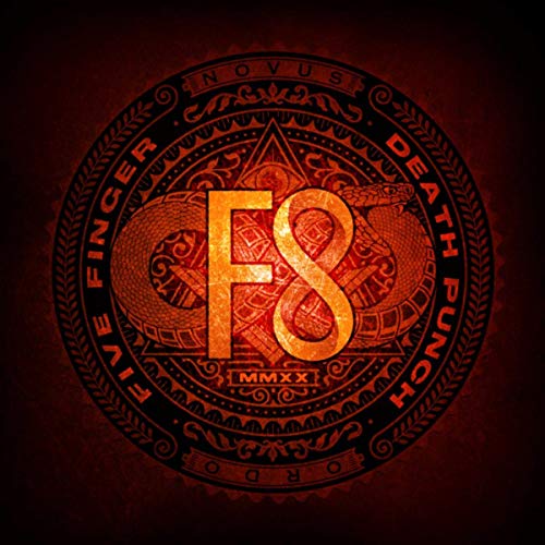 Das Cover des Albums "F8" von Five Finger Death Punch