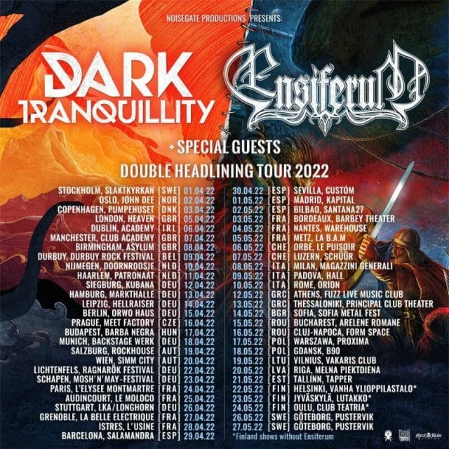 Dark Tranquillity Ensiferum Tour 2022