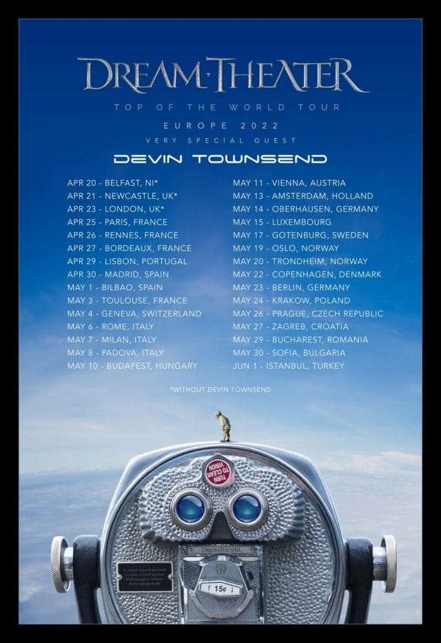 Plakat der Tour von Dream Theater mit Devin Townsend