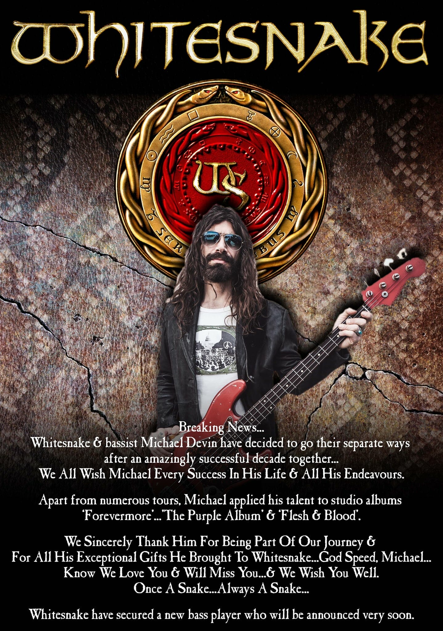 Ein Statement zum Ausstieg von Whitesnake-Bassist Michael Devin