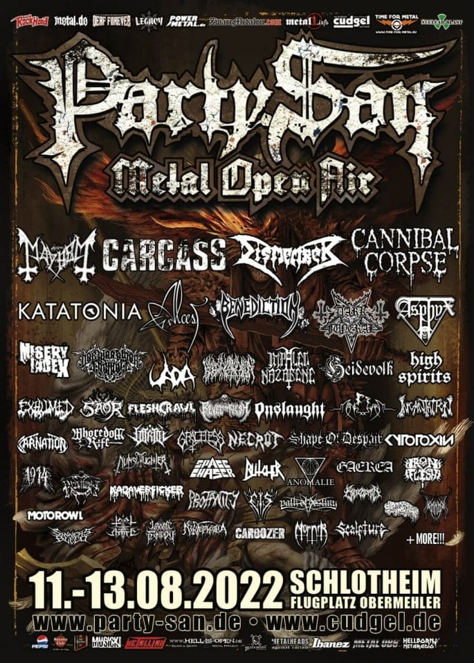 Poster des Billings vom Party.San Metal Open Air 2022 Stand November 2021