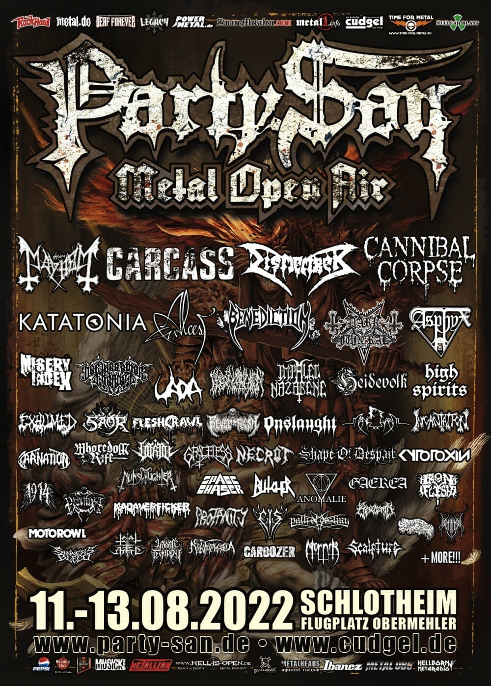 Poster des Billings vom Party.San Metal Open Air 2022 Stand November 2021