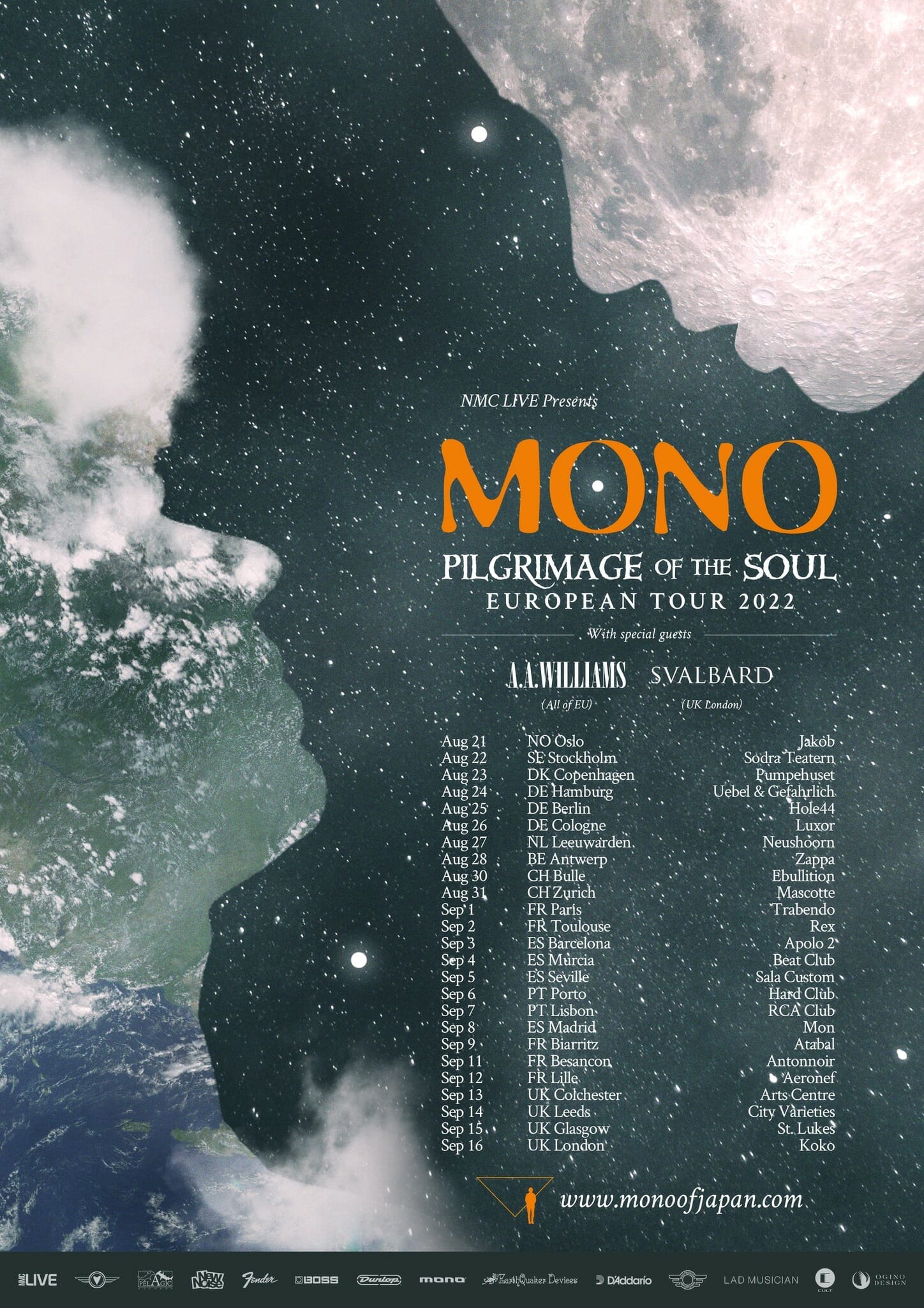 Plakat für die Tour 2022 der japanischen Band Mono