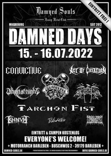 Ein Poster für das Damned Days Festival 2022