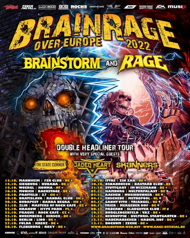 Poster zur gemeinsamen Tour von Brainstorm und Rage