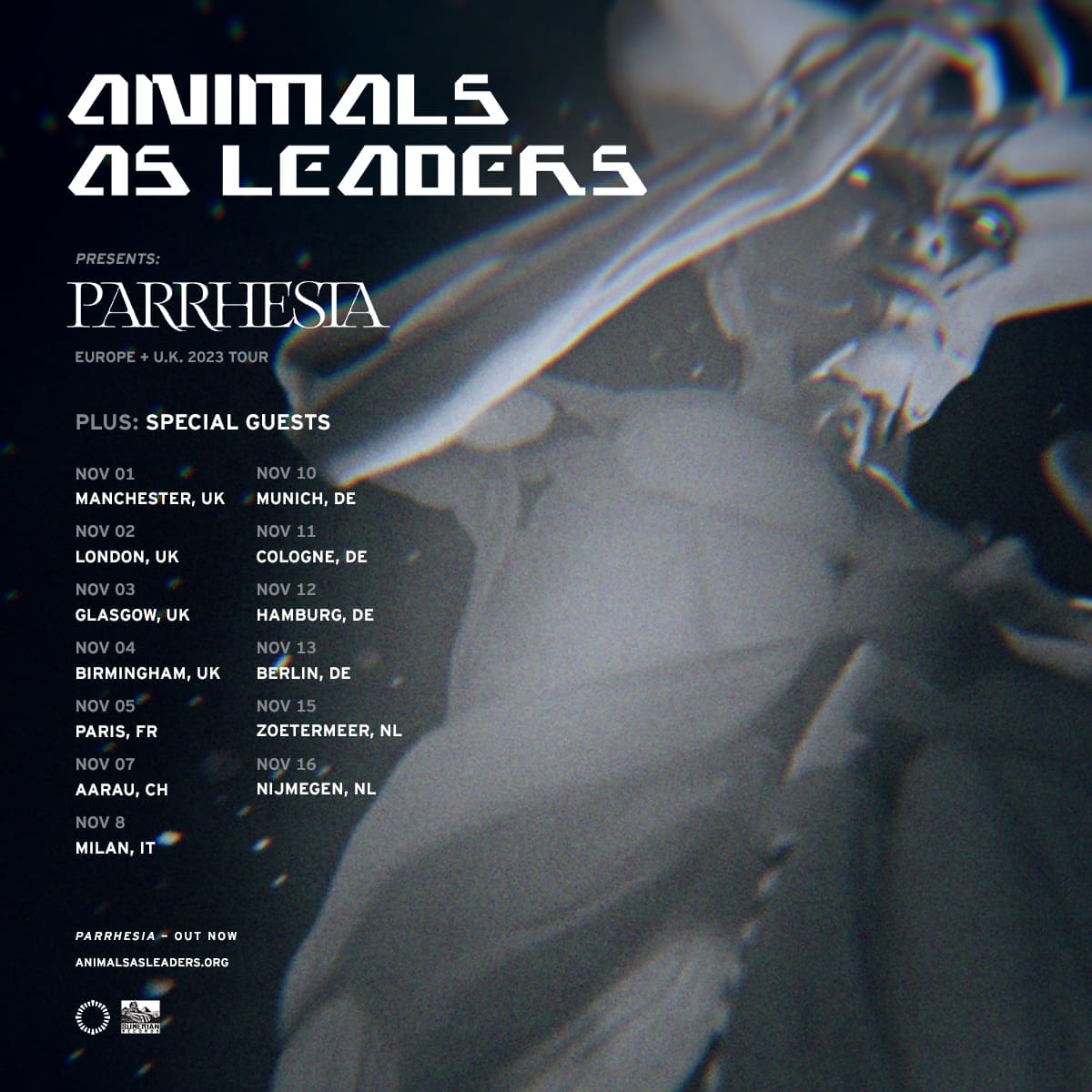Die Tourdaten der Band Animals As Leaders für 2023.