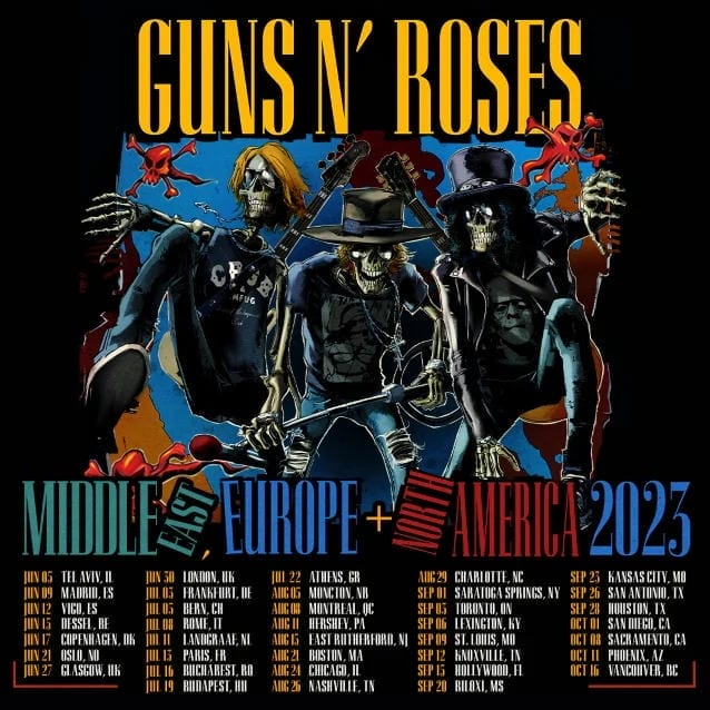 Die Tourdaten von Guns N' Roses für 2023