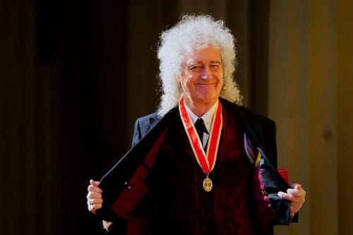 Sir Brian May after being made a Knight Bachelor by King Charles III during an investiture ceremony at Buckingham Palace, London, for services to music and charity. Picture date: Tuesday March 14, 2023.