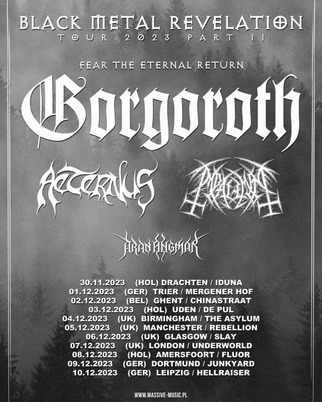Ein Flyer für die Tour von Gorgoroth.