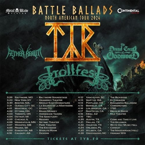 Tyr - Battle Ballads Tourdates 2024
