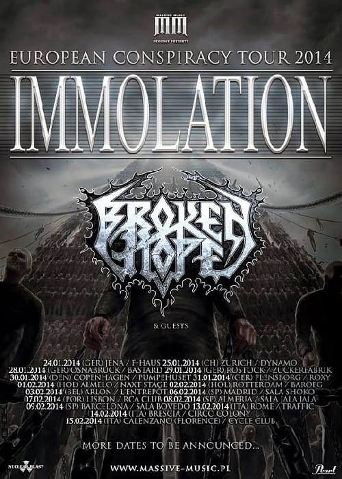 immolation tour flyer 2014