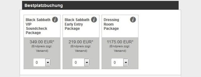 Meet&Greet Black Sabbath ticketmaster2